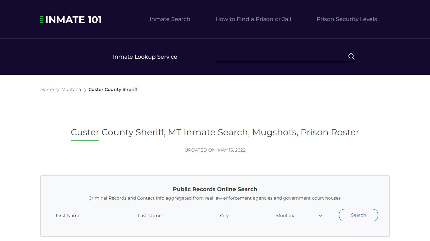 Custer County Sheriff, MT Inmate Search, Mugshots, Prison ...